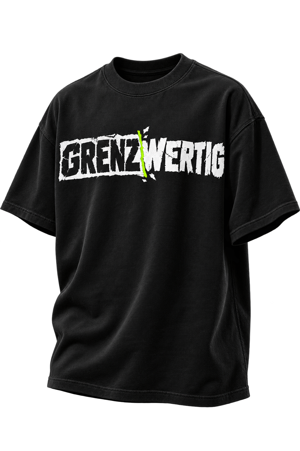 GRENZWERTIG Logo auf schwarzem Shirt